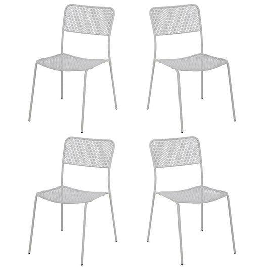 Set 4 Sedie da Giardino 44x45/60x81,5h cm in Metallo Aura Grigio