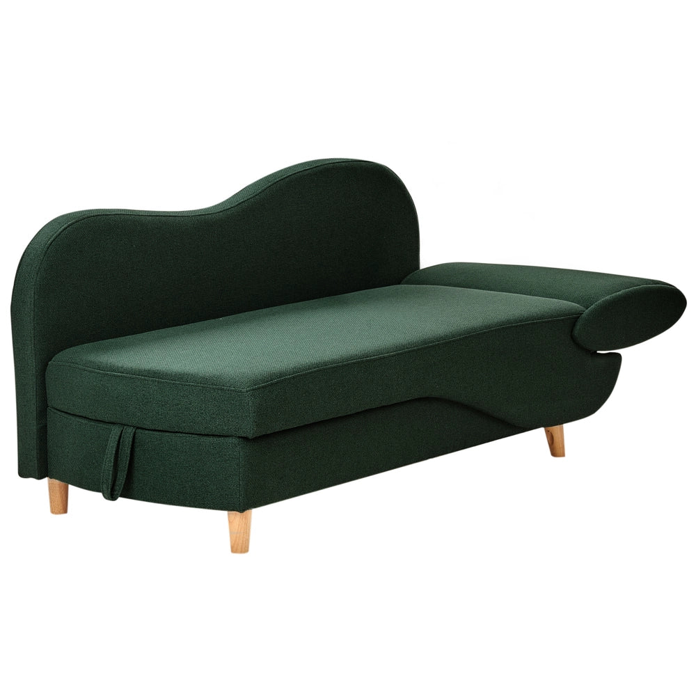 Chaise longue a destra in tessuto verde con contenitore per riporre gli oggetti Soggiorno moderno