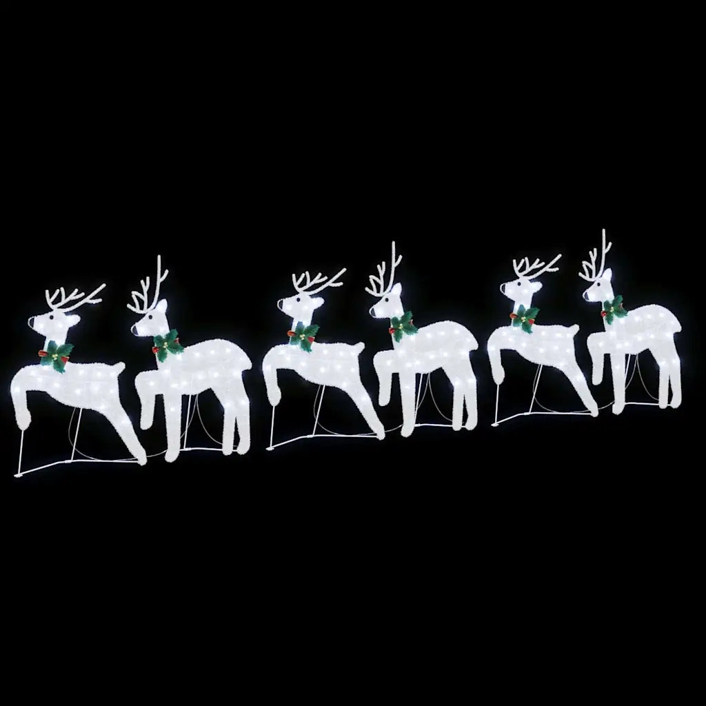 Renne LED 6 pcs Argento Tessuto