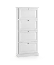 Scarpiera laccato bianco fumo 4 ribalte doppie(contiene 24 paia di scarpe)misure l.80 p.30 h.170 - Mobili 2G