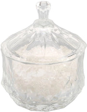 Vaso di vetro con coperchio - Design di cristallo d'arte - Opzione di conservazione duratura - Decorazione elegante e stilevole