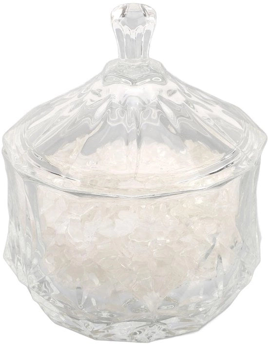 Vaso di vetro con coperchio - Design di cristallo d'arte - Opzione di conservazione duratura - Decorazione elegante e stilevole