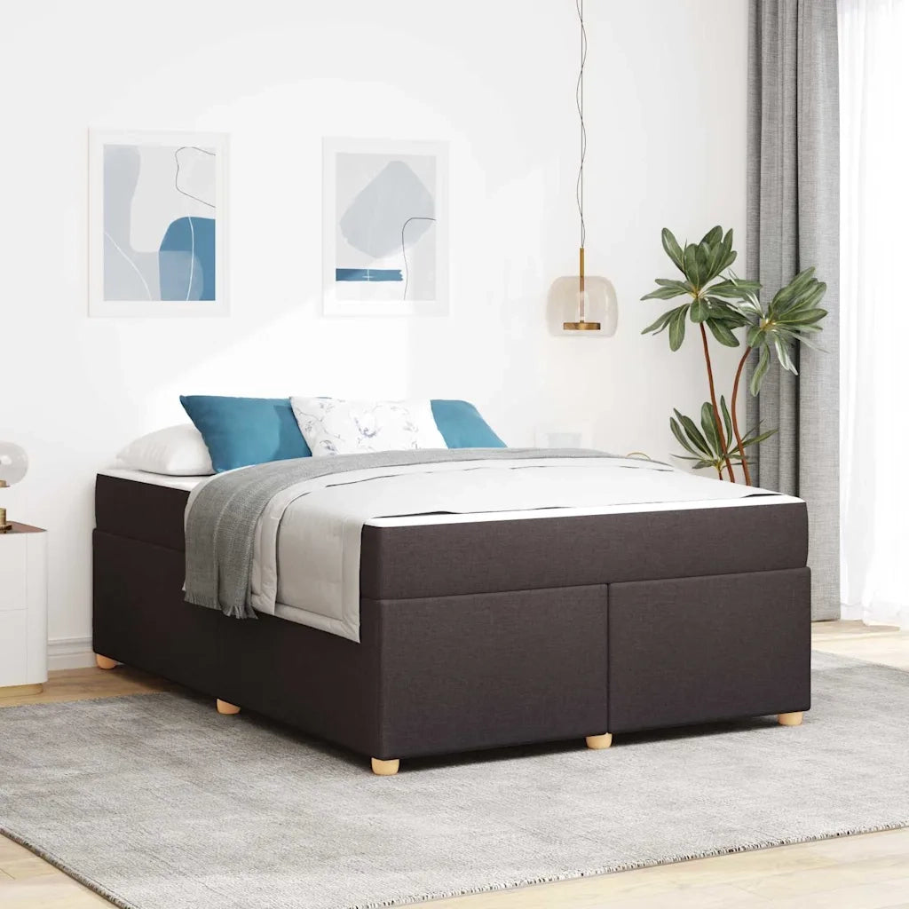 Struttura del letto Marrone Scuro 140 x 200 cm Tessuto