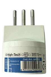 HIGH-TECH ADATTATORE SCHUKO SPINA PICCOLA SPINA 10A 2P+T, PRESA P30 2P+T COLORE BIANCO