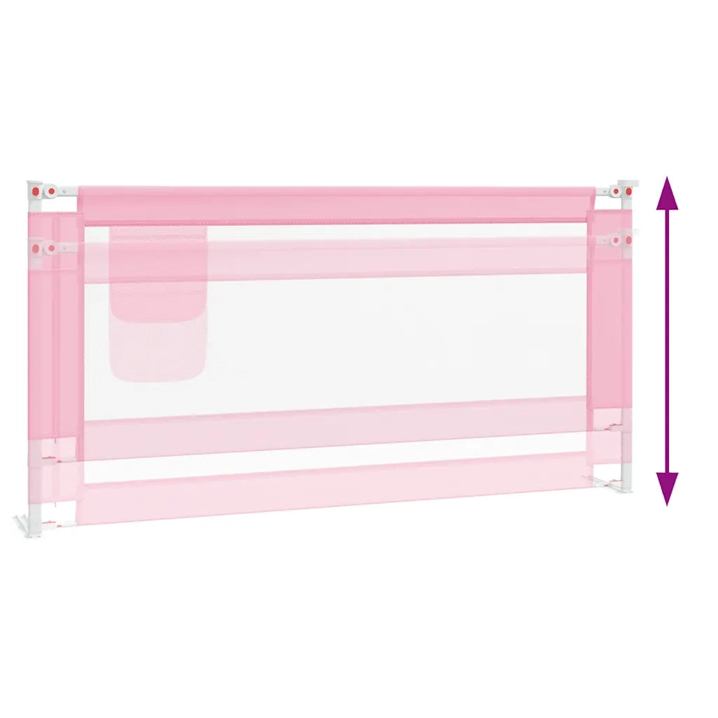 Sponda Letto di Sicurezza per Bambini Rosa 180x25 cm Tessuto 10204