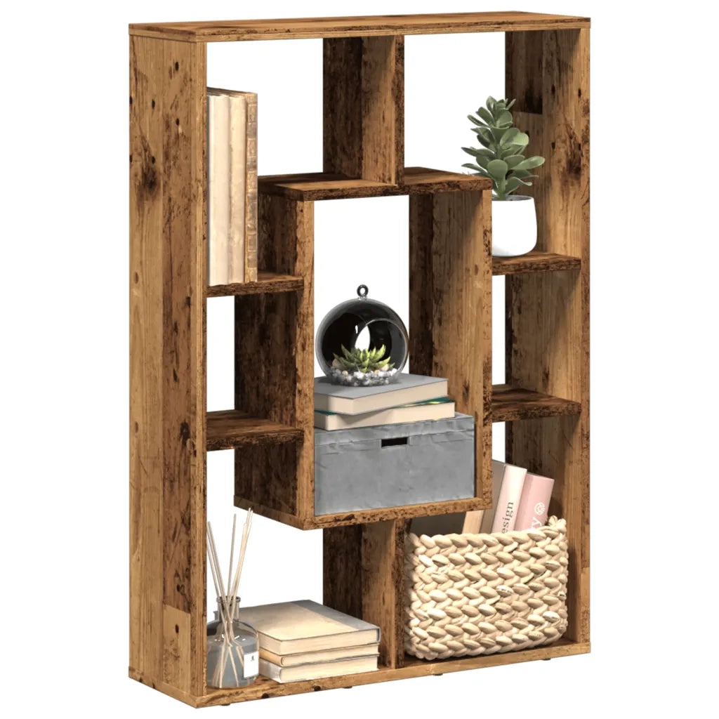 Libreria-Scaffale per Libri-Mobile di Stoccaggio Legno Antico 63x20x90 cm in Truciolato