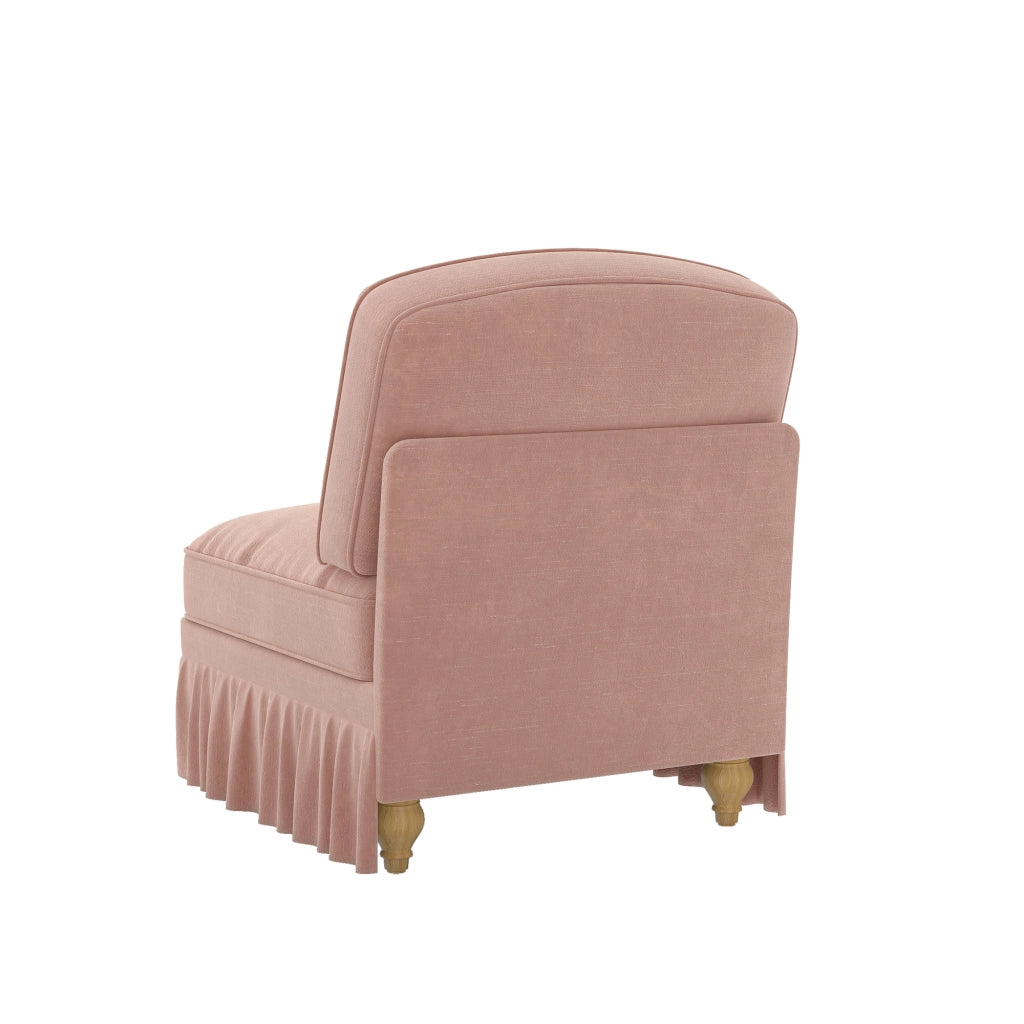 DIVANO senza braccioli 79x75x23 cm in ciniglia rosa con 1 cuscino