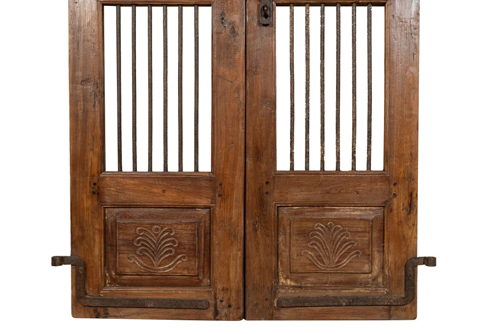 Biscottini Porta portone in legno massello e ferro da interno o da esterno vecchia e antica medievale scorrevole