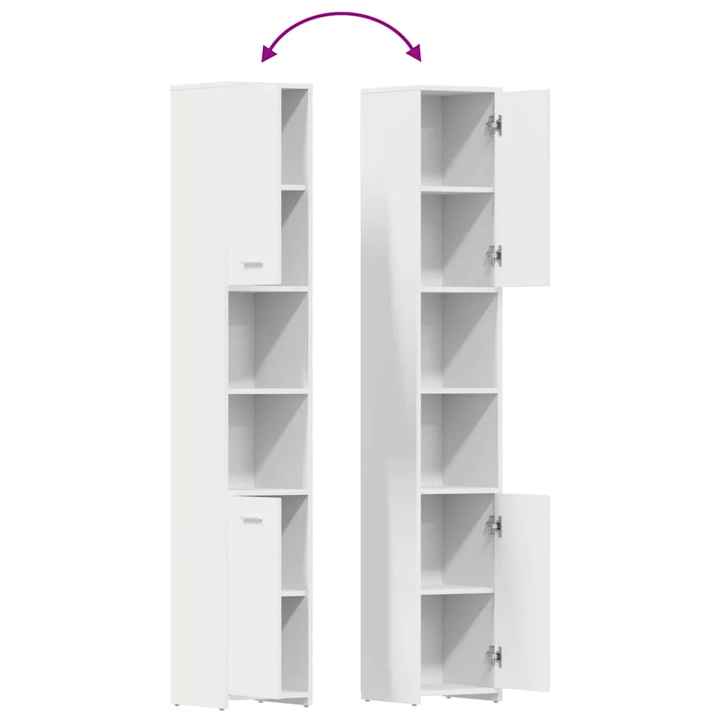 Armadio da Bagno Bianco 30x30x183,5 cm in Truciolato cod mxl 12764