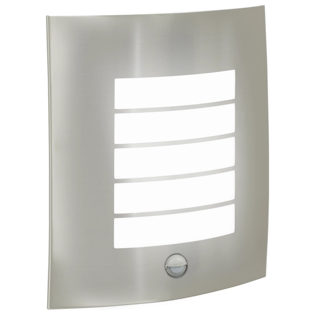 Lampade da parete esterne con sensore 2 pz Acciaio inox Argento IP44