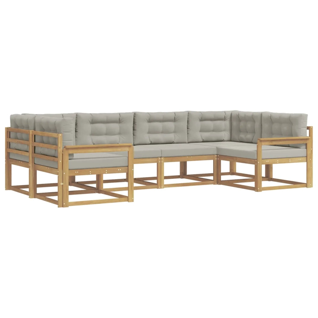 Set di divani da esterno 6 pz Bianco e Grigio Chiaro 3386925