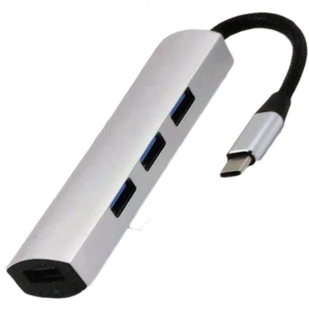 Trade Shop - Hub Adattatore Usb-c Ultra Slim 1 X Micro Usb Ricarica 3 X Porte Usb 3.0 -