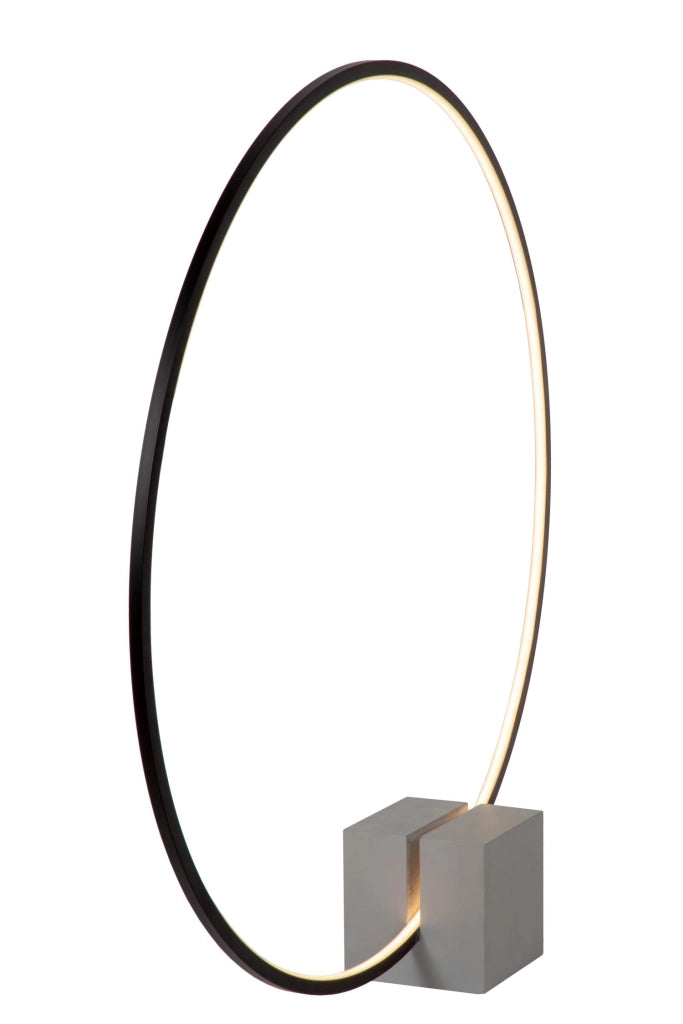 Lampada da tavolo LED ad anello CIRKELIS nera Lucide