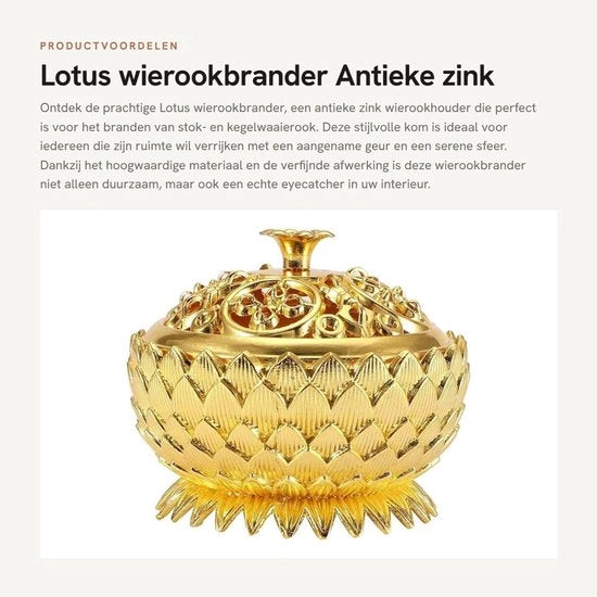Wax warmer antico in zinco - Design sostenibile - In oro - Stilo e candelabro per candele - Ideale per la meditazione - Compatta per interni