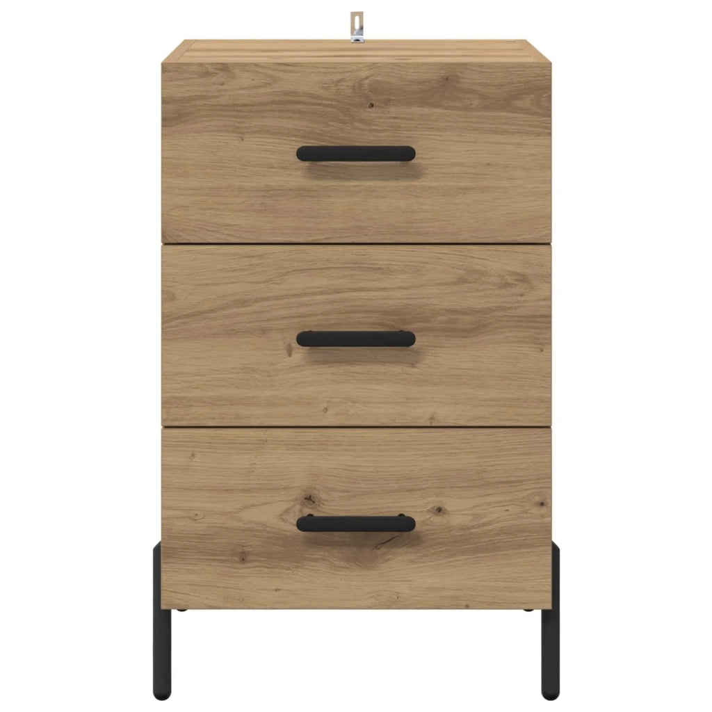 Comodino | Armadio da Notte | Mobiletto da notte Rovere artigianale 40 x 40 x 66 cm
