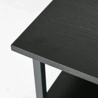 Carrello Porta Stampante a 3 Ripiani con 4 Ruote, Legno e Acciaio, 50x50x52.5cm, Nero