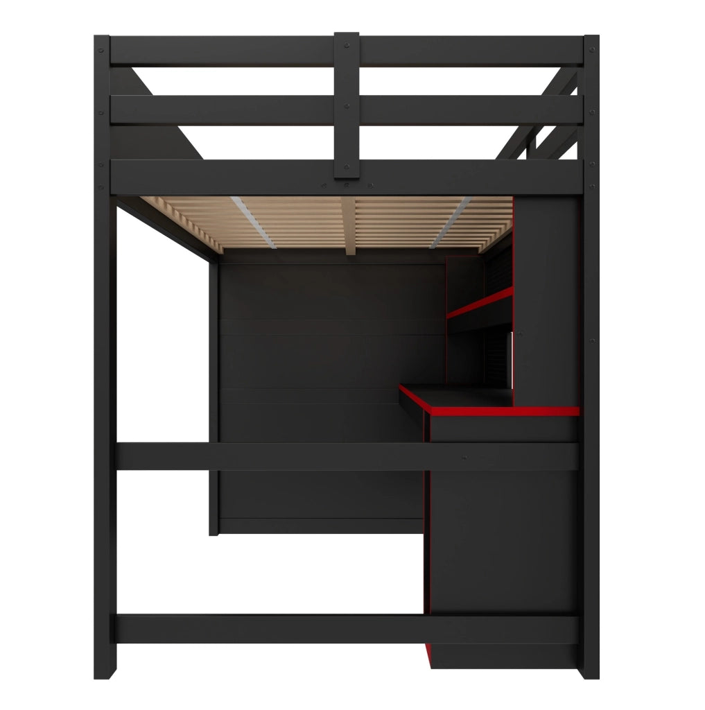 Letto a soppalco gaming 140x200 cm con scrivania LED