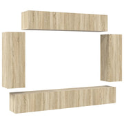 Set di Mobili Porta TV 6 pz | Armadietto TV | Mobile Porta TV Rovere Sonoma in Legno Multistrato