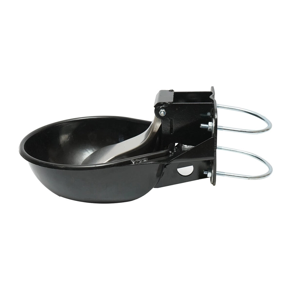 Abbeveratoio metallico 2,5L con linguetta in acciaio inox e accessori di fissaggio