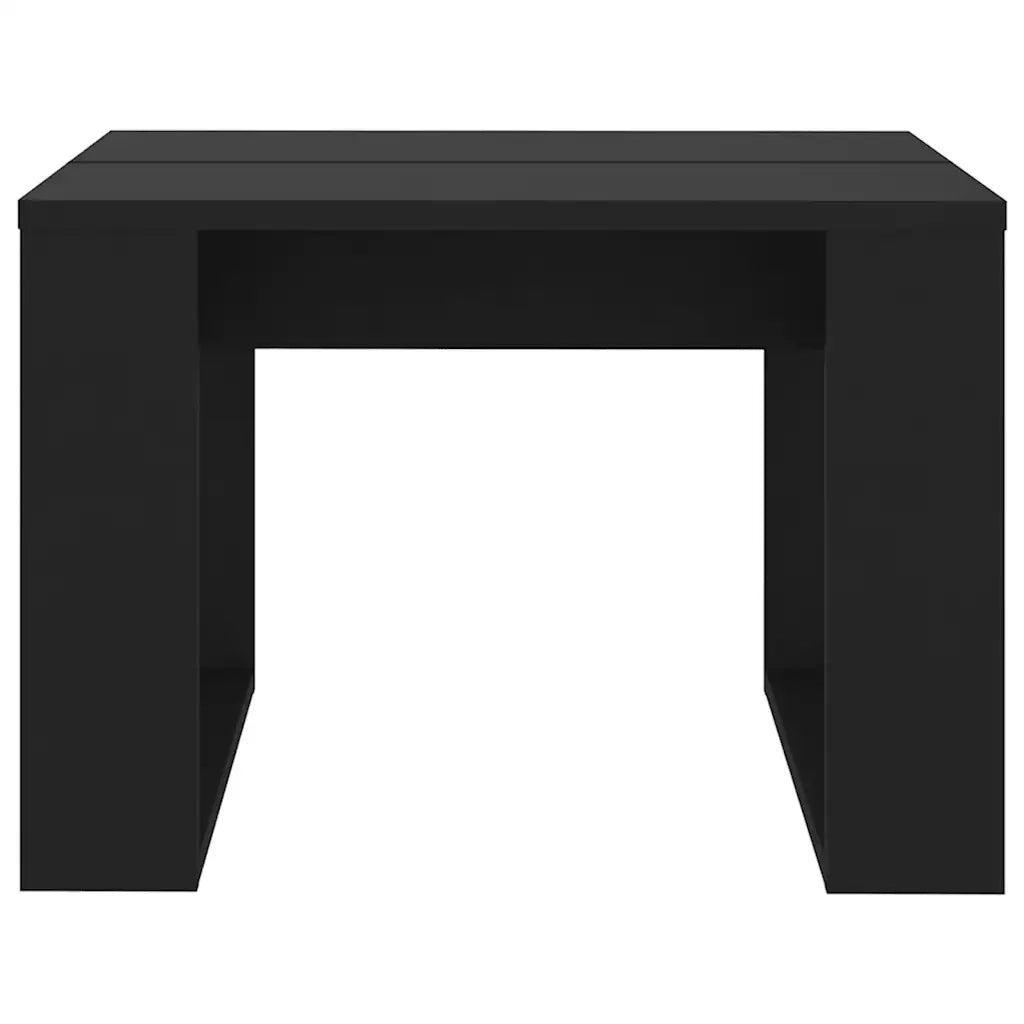 Tavolino di Servizio-Tavolino Consolle-Tavolino da soggiorno Nero 50x50x35 cm in Truciolato