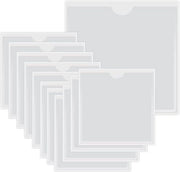Etichette trasparenti autoadesive, contenitore autoadesivo in PVC morbido per l'organizzazione e la protezione delle carte, contenitore autoadesivo per tessere, utilizzabile per la chiusura delle scatole di vendita, 10,5*10,5cm, 12 pezzi