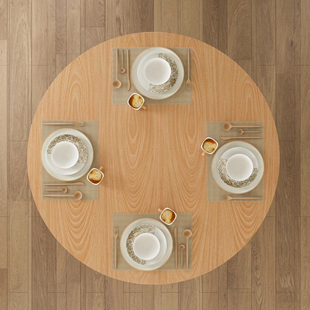 Tavolo da pranzo rotondo per 4 persone in MDF rovere