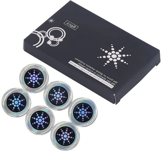 Kit di protezione EMF con patch negativi ioni, 6 pezzi, rilascio di calore, assorbimento di radiazioni, adesivo magnetron, multifunzionale, protezione dalle radiazioni, risparmio energetico.