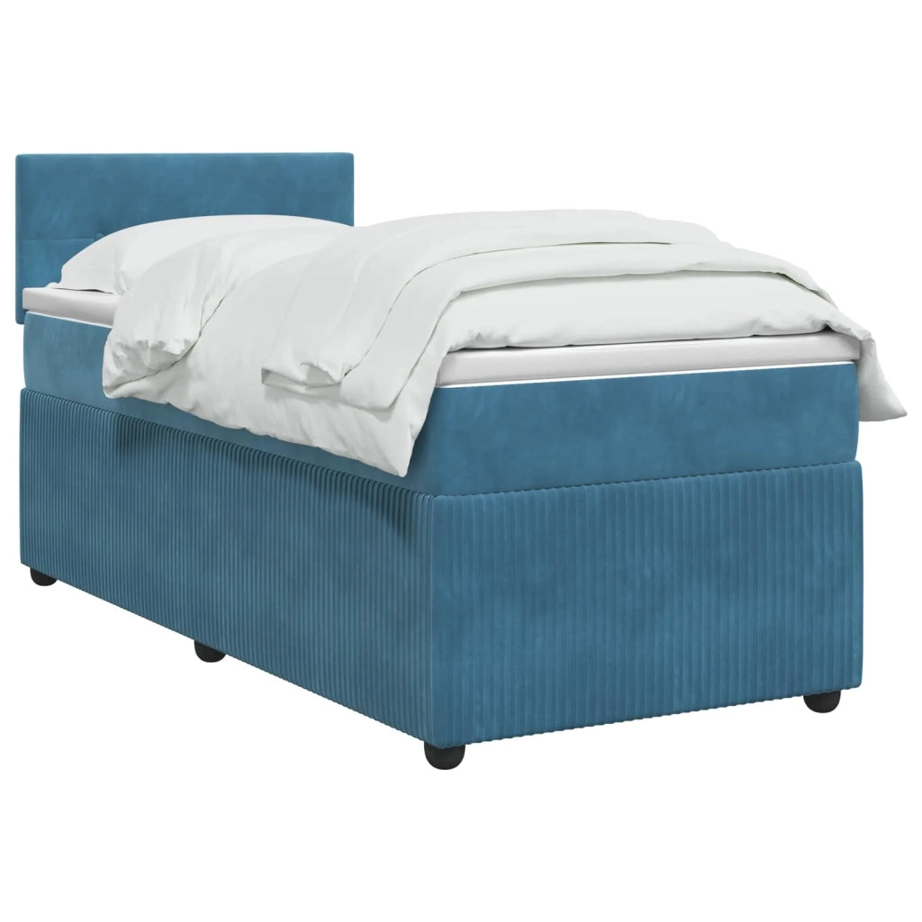 Letto box spring con materasso Blu Scuro 90 x 190 cm Velluto 3451587