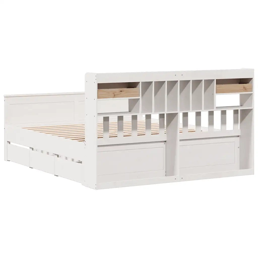 Giroletto con Libreria senza Materasso 180x200 cm in Legno Pino