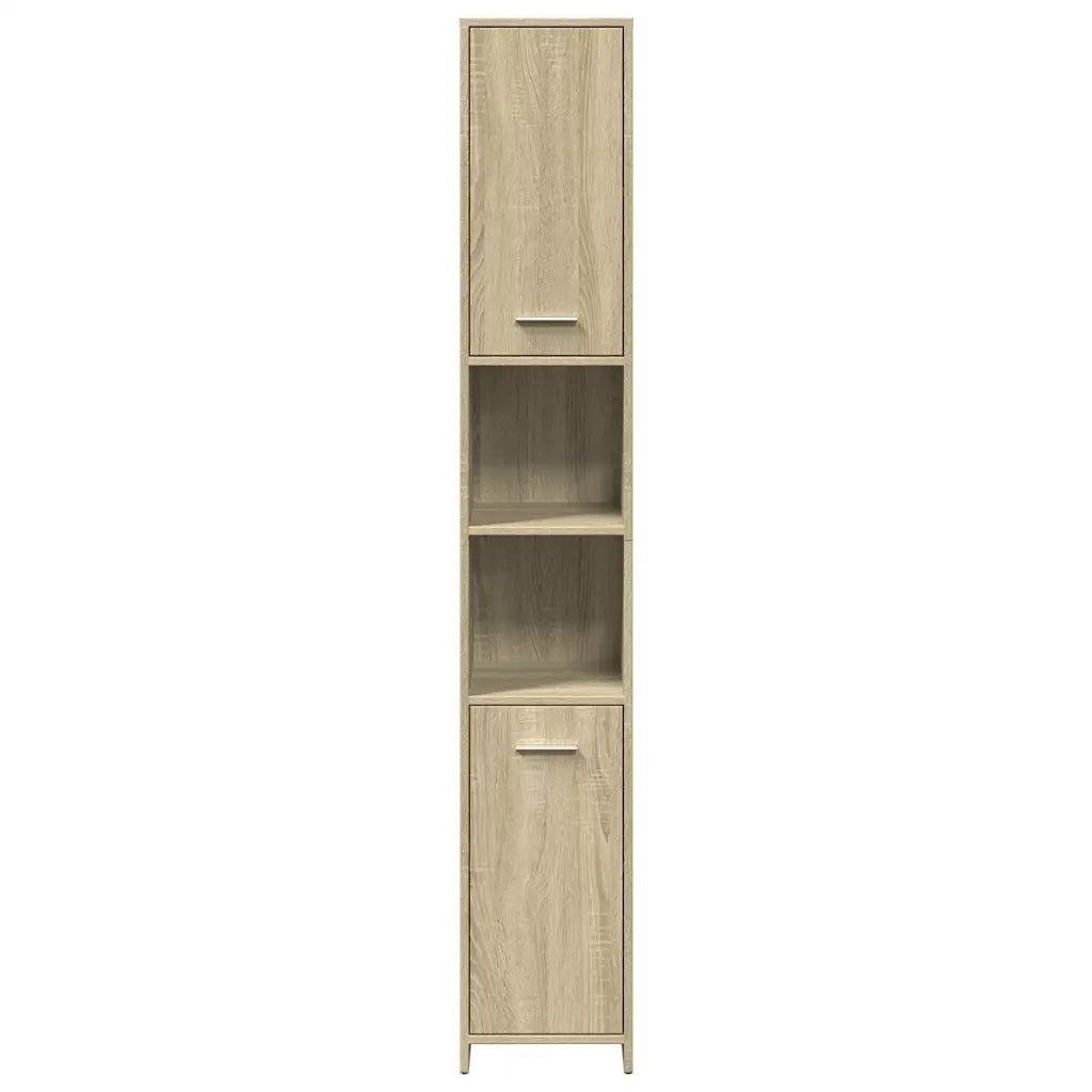Set Mobili da Bagno | Armadio da bagno 3 pz Rovere Sonoma in Legno Multistrato