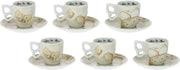 Set di 6 tazze da caffè 110 ml ceramica Elegance piatto Ø 115 cm set di 6 tazze da caffè