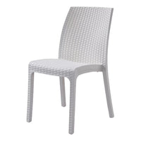 Set 4 sedie da giardino in polimerico rattan bianco - Mobili 2G