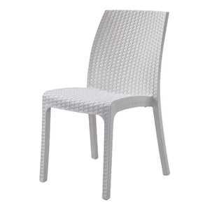 Set 4 sedie da giardino in polimerico rattan bianco - Mobili 2G