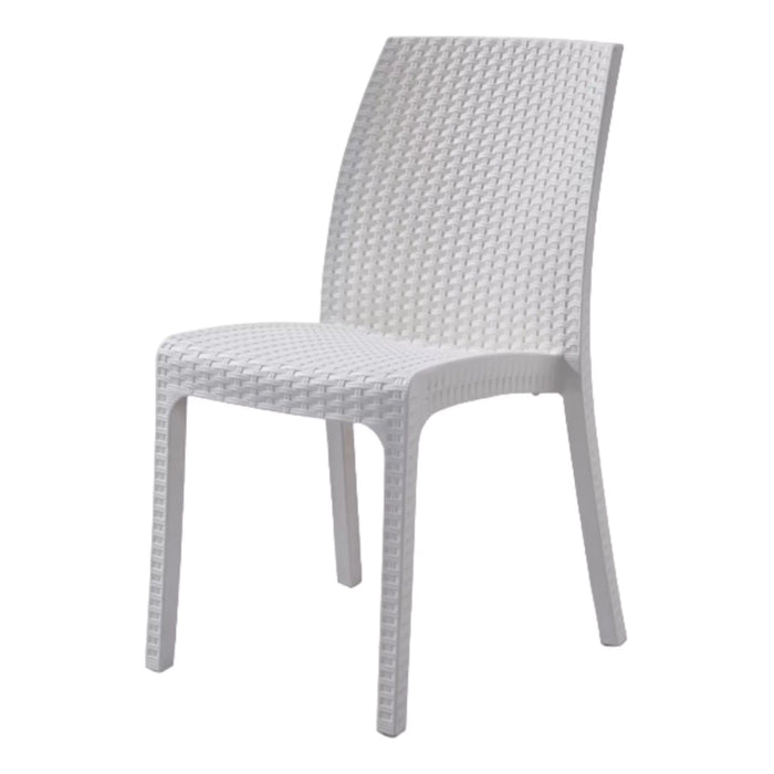 Set 4 sedie da giardino in polimerico rattan bianco - Mobili 2G