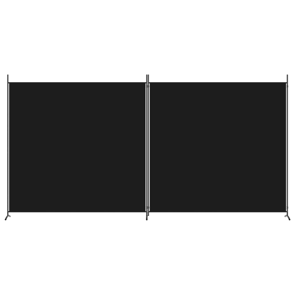 Divisorio a 2 Pannelli Nero 348x180 cm in Tessutocod mxl 97105