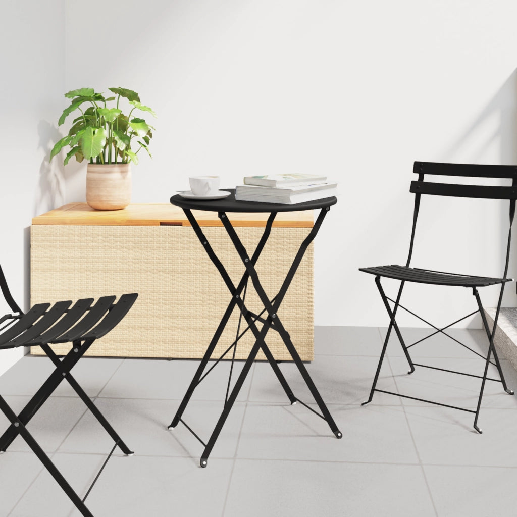 Tavolo da bistrot pieghevole Antracite Ã˜50x71 cm in Acciaio verniciato