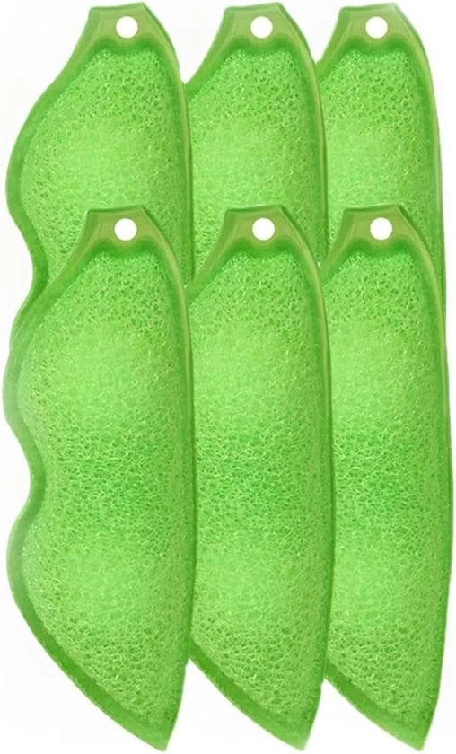 6 pezzi di spugna per pulire bottiglie - Sponda a forma di fagiolo magico - Sponze da cucina - Sfere per pulire bottiglie - Pulitore per bottiglie di vetro