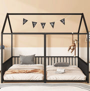 Letto a castello per bambini 90x200 cm in metallo nero