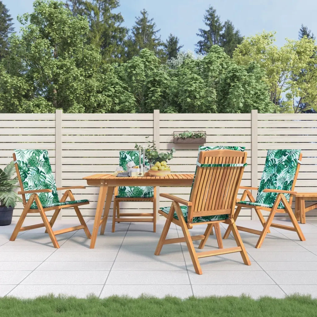 Sedie da Giardino Reclinabili con Cuscini 4 pz in Legno di Teak 3196475