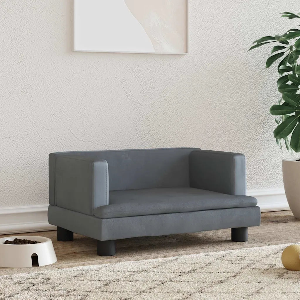 Lettino per Cani Grigio Scuro 60x40x30 cm in Velluto CFW2558708
