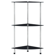 Scaffale a 3 Livelli Nero 30x30x67 cm in Vetro Temperato 249519