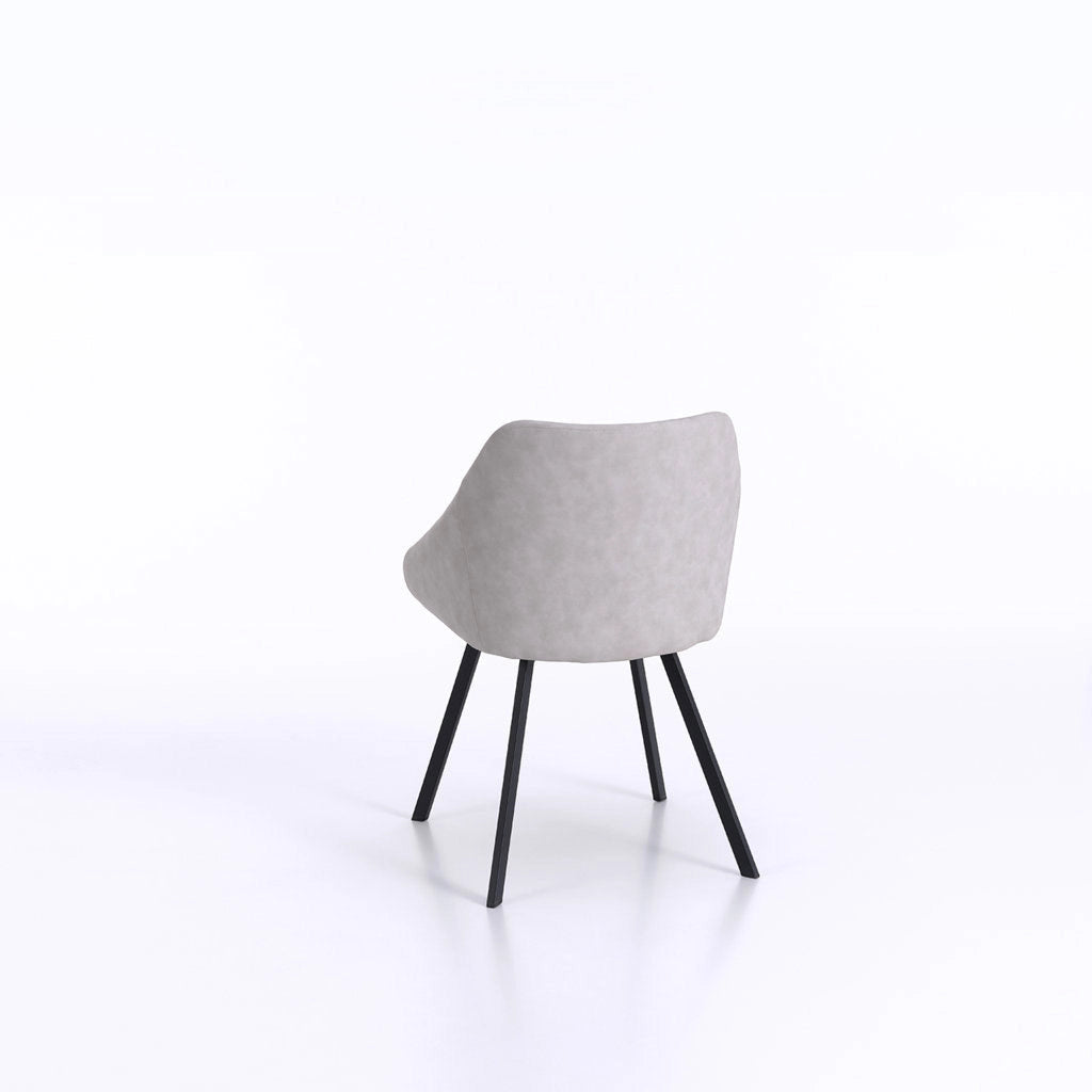 Set 2 Sedie 51x44x77 cm in Similpelle Grigio Melange