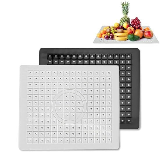 Mat di Protezione per Lavandino - 2 Pezzi - 31x26cm - Rettilineo - Bianco e Nero - Accessori Cucina - Protezione per Lavandino - Mat per Doccia - Antiscivolo - Per Lavabo - Mat per Lavabo - Sostegni in Silicone - Mat in Gomma - Accessori per Lavandino