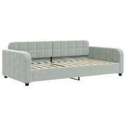 Letto singolo | Letto per adulti | Letto da Giorno Grigio Chiaro 100x200 cm in Velluto