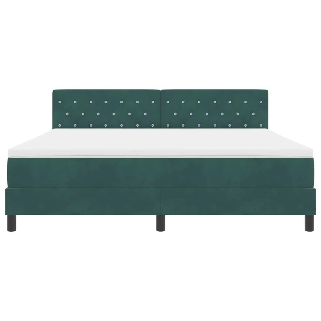 Letto a Sorgente LED con led Verde Scuro 180 x 200 cm Velluto 3342605
