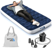 Airbed per Campeggio con Pomp USB Ricaricabile - Matrimoniale per Campeggio Viaggio Borsa Portatile Pomp Portatile con Cavo USB e Pomp a Pedale - 99 x 203 x 22cm