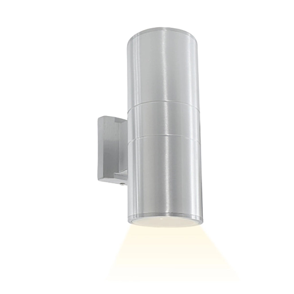 APPLIQUE DA PARETE LED LAMPADA ESTERNO DESIGN MODERNO ALLUMINIO ARGENTO SILVER