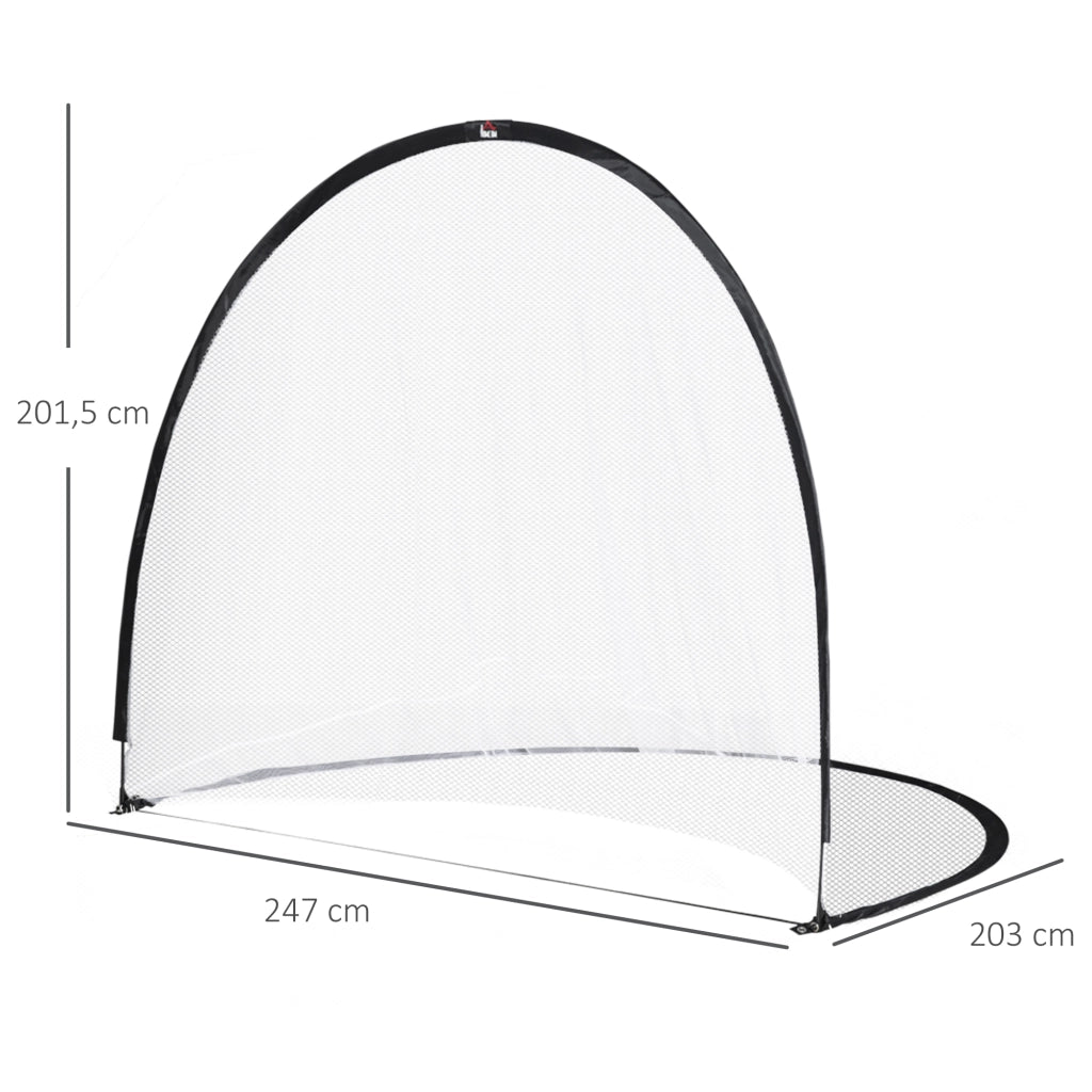 Cage da Calcio Pop Up con Sacchetto e Pali ¨C zephmum ¨C 247x203x201.5 cm Nero Bianco