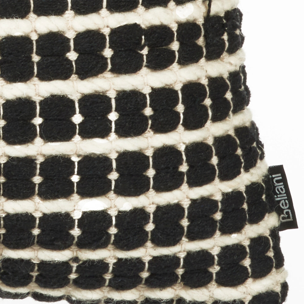 Set di 2 cuscini decorativi in cotone bianco e nero 45 x 45 cm federa motivo a quadri con imbottitura in poliestere