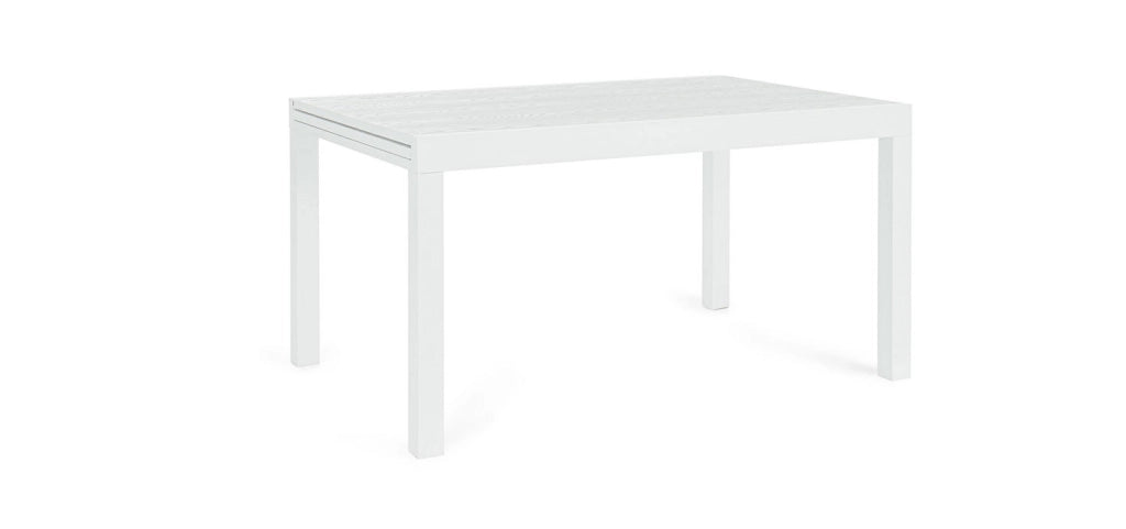 Tavolo Allungabile da Esterno 135-270x90x75h cm in Alluminio Cliv Bianco